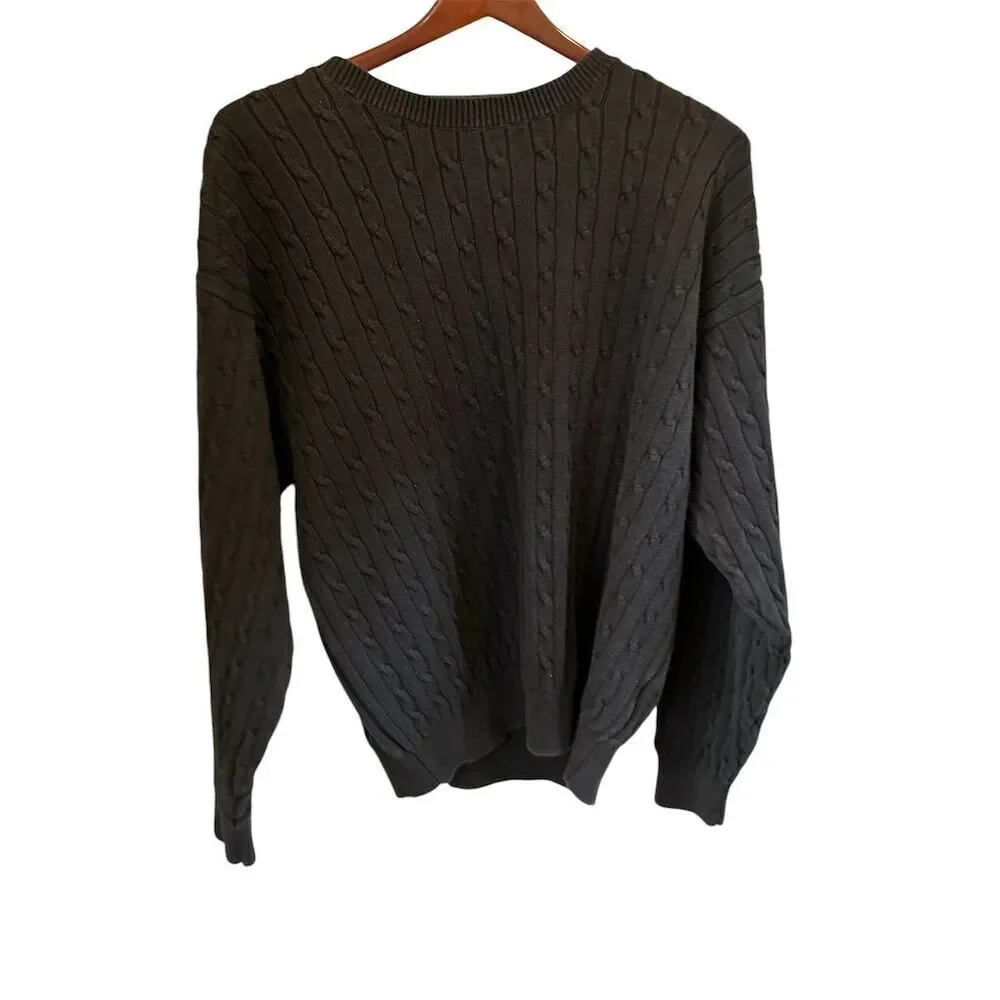 Tommy Hilfiger Men's Green Cable Knit Crew Neck‎ Sweater XL